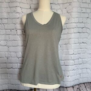 The North Face Women's Light Gray V-Neck Athletic Tank Top size medium